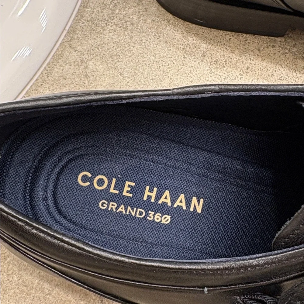 Cole Haan Black Leather Double Monk Strap Shoes - Picture 2 of 4